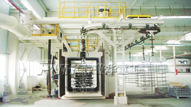 發(fā)電機組汽輪機葉片除銹拋丸機，汽輪機葉片清砂除銹拋丸強化方案-青島普華重工